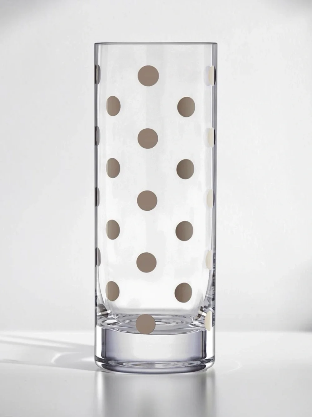 KATE SPADE NEW YORK Pearl Place Crystal Platinum polkadot Cylinder Vase Like new